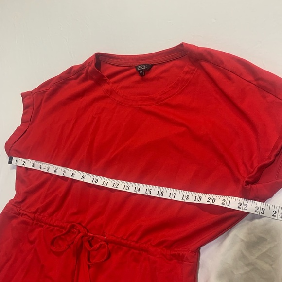 💚 Rachel Roy Red Drawstring Waist T-Shirt Dress - Size XL/TG - Picture 5 of 6